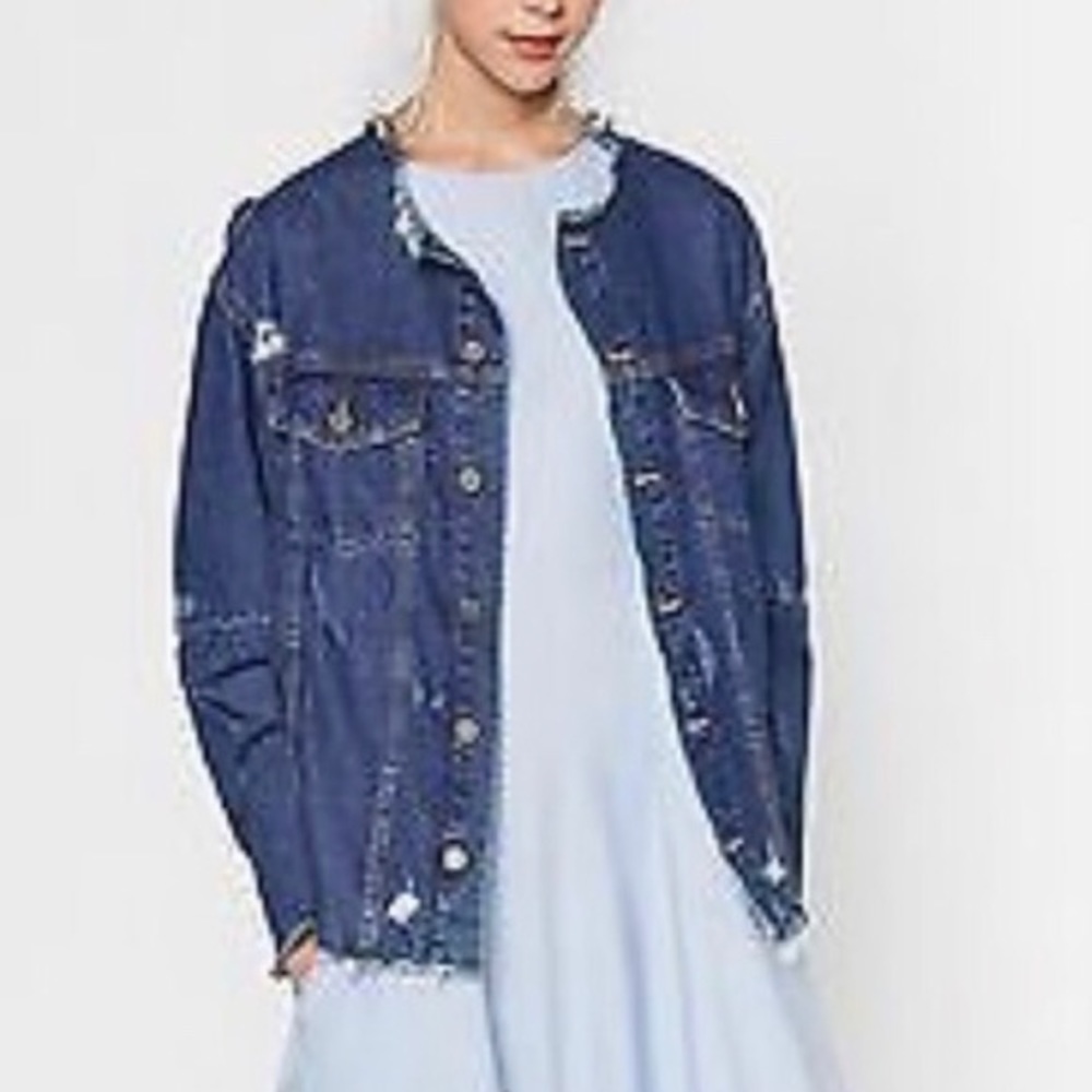 Zara Patchwork Denim Jacket - Picture 3 of 4